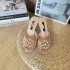 2024 lace round toe high heels, mesh breathable rhinestone slim heel DG sandals, flat heel black 6CM 9CM wedding shoes