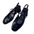 ZA new women's shoes 2024 summer slim strap combination buckle thick heel high-heeled sandals round toe French black Mary Jane