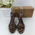 ZA2024 new leopard print high-heeled shoes with a one-piece temperament, slim heels, and exposed toes for women. Leopard print high-heeled fashion for women