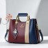 2024 new color blocking middle-aged women's bag versatile casual armpit bag temperament mother bag single shoulder hand-held crossbody bag