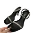 ZA High Heels 2024 Summer New Fashionable Versatile Sandals Water Diamond Strap Square Head French Style Sandals for Women