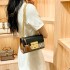 Hong Kong counter old flower small square bag 2024 new buckle chain light luxury fashion high-end single shoulder crossbody bag