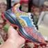 High version G family dad shoes for women, new color blocked vintage flower color thick sole with increased height for couples, casual sports shoes for men