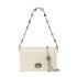 Small Fragrant Wind Wrinkle 2024 New Pearl Chain diamond grid crossbody MIU niche design light luxury leather small square bag