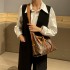 2024 New Light Luxury Simple Leather Vintage Flower Vintage Tote Bag Large Capacity Commuter Premium Single Shoulder Crossbody Bag