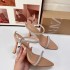 ZA New Product 2024 Autumn European and American Style Pointed One Word with Water Diamond Rear Strap, Pressure Drilled Open Toe High Heels Sandals for Women