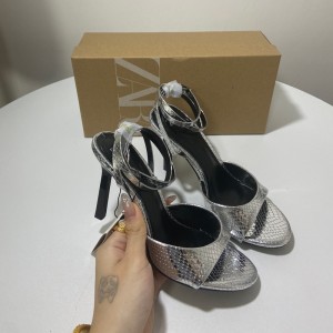 ZA's new 2024 summer round toe back strap hollow high heels for women, slim heels with a straight strap, wearing shallow mouth sandals for women