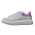 High version McQueen white shoes for women 2023 new thick soled shoes, leather height increasing jelly haze blue sports and leisure shoes