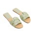 ZA New 2024 Summer Round Head Blue Cowboy Flat Slippers for Women's Casual Fashion Versatile Outerwear Beach Sandals