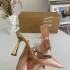 ZA2024 Summer New Pointed Stiletto High Heels for Women, Metal Dew Heel Style, Transparent Splicing Shallow Sandals for Women