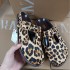 ZA Women's Shoes 2024 Autumn New Product Women's Shoes Leopard print Leather Round Head Trendy Thick Bottom Boken Shoes Daily Rest