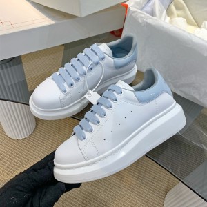 McQueen Little White Shoes for Women 2022 Spring and Autumn New High Quality Genuine Leather Thick soled Interior Height Increase Casual Sports Couple Shoes