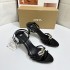 ZA2024 Summer New Women's Shoes High Heels with Bare Toes, Golden Strap, Thin Heel, Strap Back, High Heels for Women