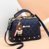 2024 European and American New Fashion Women's Bag with Lingge Small Fragrant Style Handheld Small Bag Boston Shoulder Bag