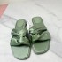 ZA2024 summer new women's shoes with green silk texture for wearing flat sandals for women