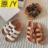 Triumphal Arch slippers for women 2023 summer new retro rivet exposed toe thick bottom straight drag, wearing leather Roman sandals on the outside