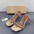 ZA2024 summer new square toe clip toe metal decoration sexy high heels casual one button thin heel sandals for women