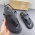 ZA2024 summer new women's shoes black herringbone clip toe back strap flat bottom versatile casual sandals for women