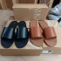 ZA2024 autumn new round toe open toed flat bottomed wide one line cool slippers for women wearing on the beach, versatile in the air