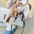 Cross border M shell bag K2024 new shoulder bag, women's fashionable texture letter old flower crossbody bag, niche design