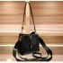 Cross border new black woven bucket bag is popular this year, with a high-end and fashionable feel. It is a versatile single shoulder crossbody bag