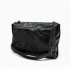 ZA Women's Bag 2024 Autumn New Black Wrinkle Effect Small Rock Style Crossbody Bag Commuter Versatile Stray Bag