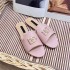 European and American style 2024 summer new style exterior metal buckle letter flat bottomed one character beach casual fish mouth slippers