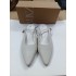 ZA2024 Spanish Spring New Women's Shoes Light beige Retro Fashion Style Pointed Shaped Heel Muller Shoes