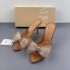 ZA2024 New French Summer Pointed Toe High Heel Shallow Bow Water Diamond Shining Decoration Rear Air Heel Sandals