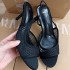 ZA Women's Shoes 2024 Autumn New Product Women's Shoes Black Mesh Fabric Pointed High Heels Muller Shoes Strap Sandals