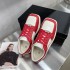 Star style square shoes 2022 summer new casual square toe sneakers flat leather lace up color blocked board shoes for women