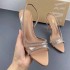 ZA2024 Summer New Women's Shoes Natural Color Bright Adorned High Heels Fine Heels Sandals Transparent Pointed Shoes for Women