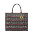 Canvas Ethnic Wave Handheld Vegetable Basket Tote Bag Fashionable, Simple, Light Luxury, Elegant, niche Women's Shoulder Bag