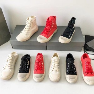 2022 Summer Paris New High Top Canvas Shoes for Women, Aged, Casual, Breathable, Half Dragged, Outdoor, Small Dirty Shoes, Couple, Men