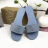 ZA New Product 2024 Fashion Women's Shoes Flat Bottom with Blue Water Diamond Shining Decoration, Toe Exposed, Half Dragged Sandals for Women