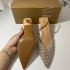 ZA new 2024 summer pointed thin heel shallow mouth high heels for women, with a pearl embellishment on the back and a strap on the toe. Sandals for women