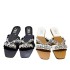 ZA women's flat sandals with acrylic rhinestone decoration, fashionable and versatile European and American shoes, square toe exposed, flat back