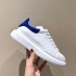 High version McQueen white shoes for women 2023 new thick soled shoes, leather height increasing jelly haze blue sports and leisure shoes