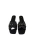 ZA's new 2024 summer flat bottomed square toe sandals for women, with rivets in a straight line and shallow mouth, are suitable for wearing as outerwear, sandals, and single shoes