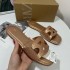 ZA's new 2024 French plus size women's shoes with square toe hollowed out design, rose gold straight strap, rear empty half drag sandals for women