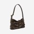 ZA Women's Bag New Cross border 2024 Spring and Autumn Wrinkled Bag Brown Buckle Decoration Shoulder Bag Fashion Underarm Bag