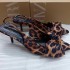 ZA2024 New Product Baotou Fashion Middle Heel Sandals with Pointed Leopard Pattern Bow, Shallow Mouth, Rear Tripping Strap, Thin Heel Sandals for Women