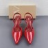 ZA Women's Shoes 2024 Spring/Summer New Product Red Lacquer Leather Baotou Back Empty Women's Shoes Sexy temperament High Heels Fashion Women's Shoes