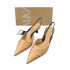 ZA New 2024 Summer Fine Heel Pointed Shallow Mouth Sandals for Women, with a Single Buckle and Strap Back, Exposed Heels, Female Trendy