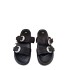 ZA Women's Shoes 2024 Summer New Product Women's Shoes Black Water Diamond Decoration Summer Outerwear Flat Sandals Fashion Beach Women's Shoes