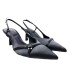 ZA black high heels 2024 summer new item pointed cross with toe cap black fashionable temperament slim heel sandals for women