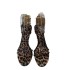 ZA2024 new leopard print high-heeled shoes with a one-piece temperament, slim heels, and exposed toes for women. Leopard print high-heeled fashion for women