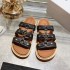 Triumphal Arch slippers for women 2023 summer new retro rivet exposed toe thick bottom straight drag, wearing leather Roman sandals on the outside