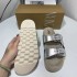 Spain 2024 Summer New Product: One Belt Hollow Women's Slippers with Silver Buckle Thick Bottom Flat Bottom Round Head Casual Women