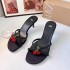 ZA New Product 2024 Autumn Black Water Diamond Fashion Open Toe Pendant Decoration Stiletto Beaded Cherry Sandals